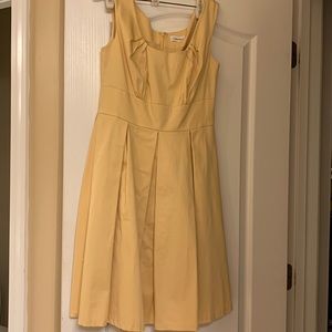 Calvin Klein light yellow pleated dress